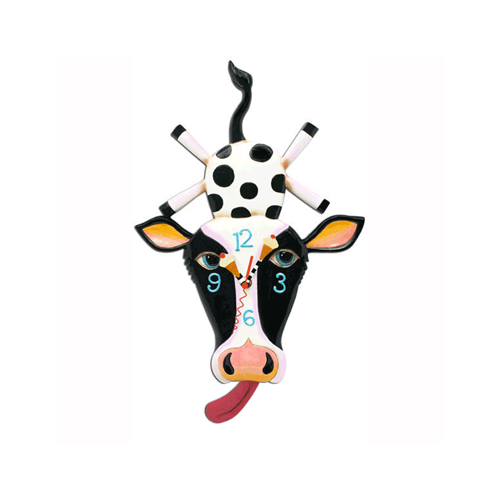 Allen Designs - Cow Cream Clock - Artsy Abode