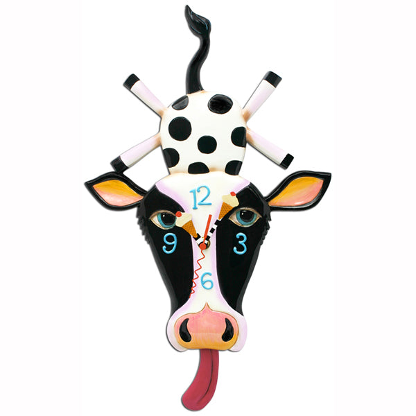 Allen Designs - Cow Cream Clock - Artsy Abode