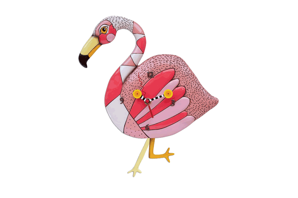 Allen Designs - Crazy Legs Flamingo Clock - Artsy Abode