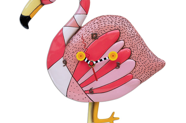Allen Designs - Crazy Legs Flamingo Clock - Artsy Abode