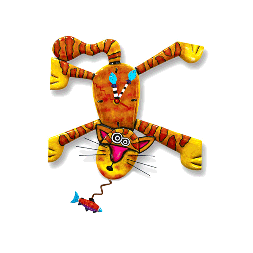 Allen Designs - Dinner Time Tabby Cat Clock - Artsy Abode