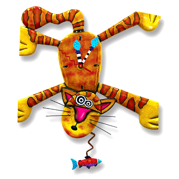 Allen Designs - Dinner Time Tabby Cat Clock - Artsy Abode