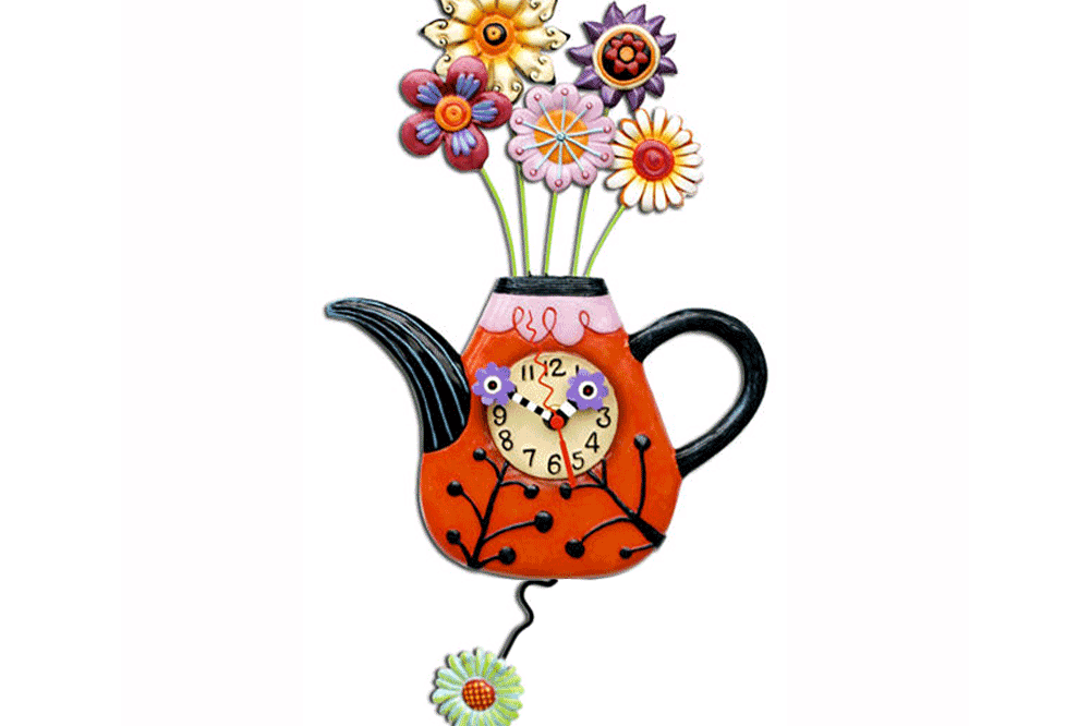 Allen Designs - Flower-Tea-Ful Clock - Artsy Abode