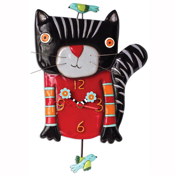 Allen Designs - Knitty Kitty Black Clock - Artsy Abode