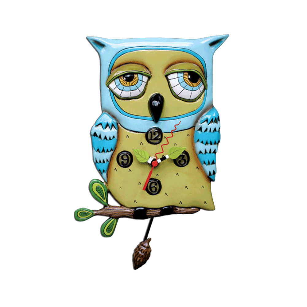 Allen Designs - Old Blue Owl Clock - Artsy Abode