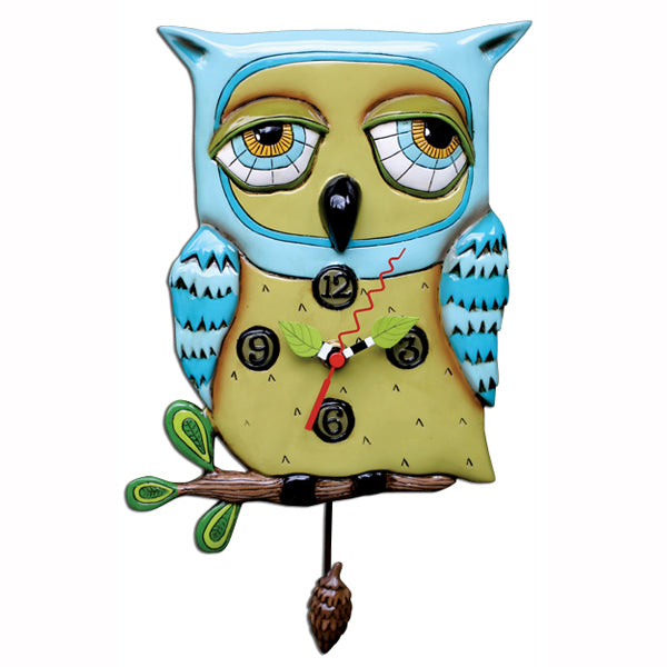 Allen Designs - Old Blue Owl Clock - Artsy Abode