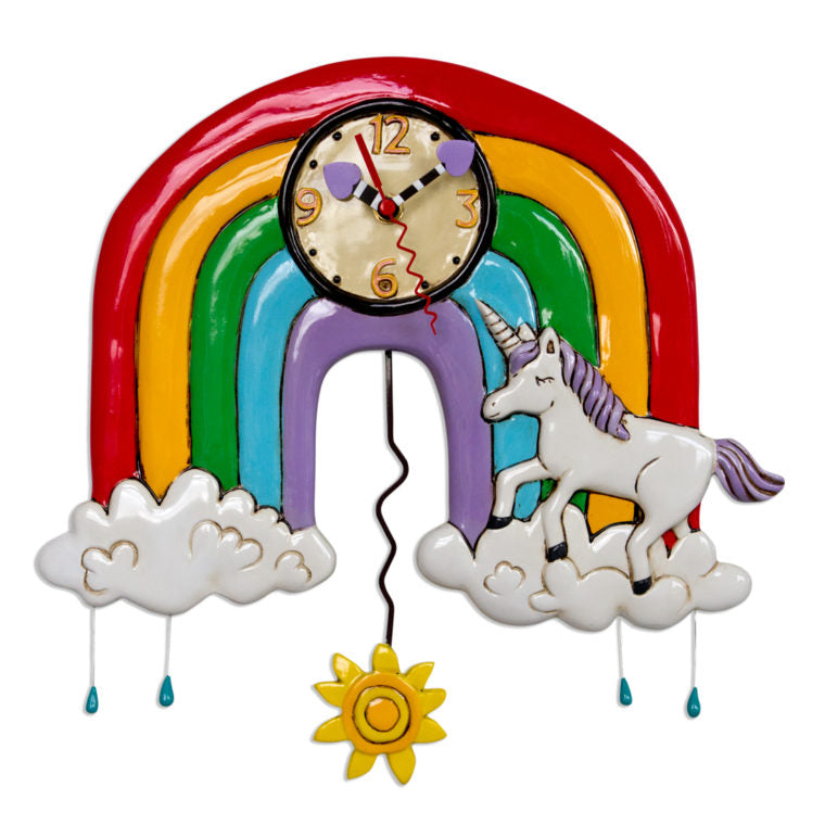 Allen Designs - Rainbows & Unicorns Clock - Artsy Abode