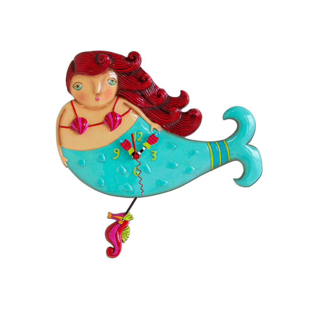 Ruby Mermaid Clock | Artsy Abode