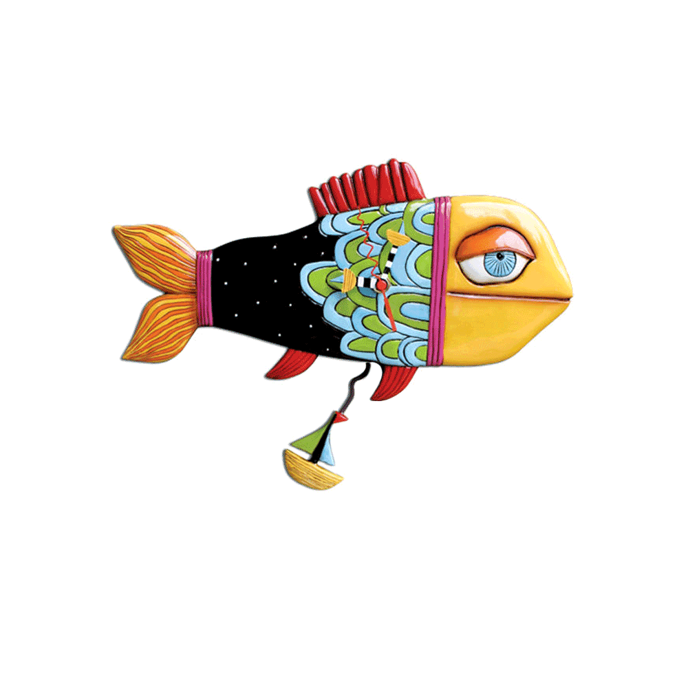 Allen Designs - Sail Away Fish Clock - Artsy Abode