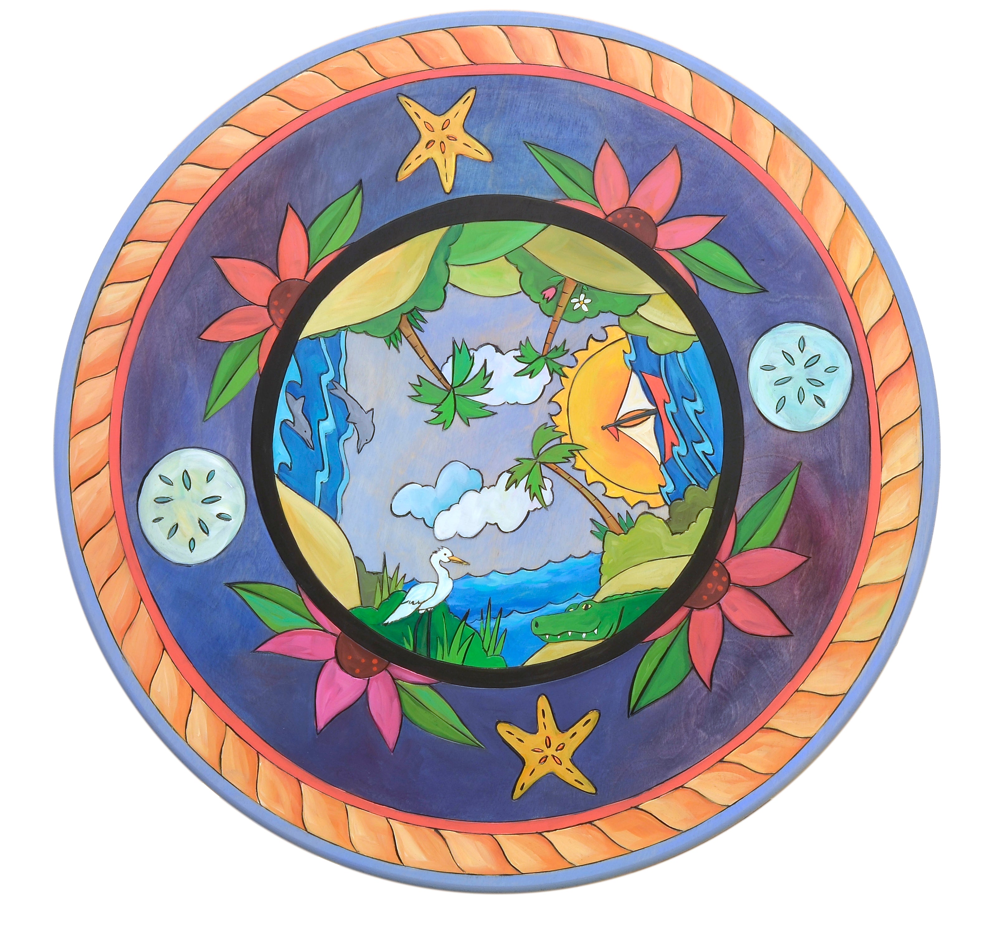 Sincerely, Sticks Lazy Susan Sand Dollar, Starfsh, Sunny - Artsy Abode