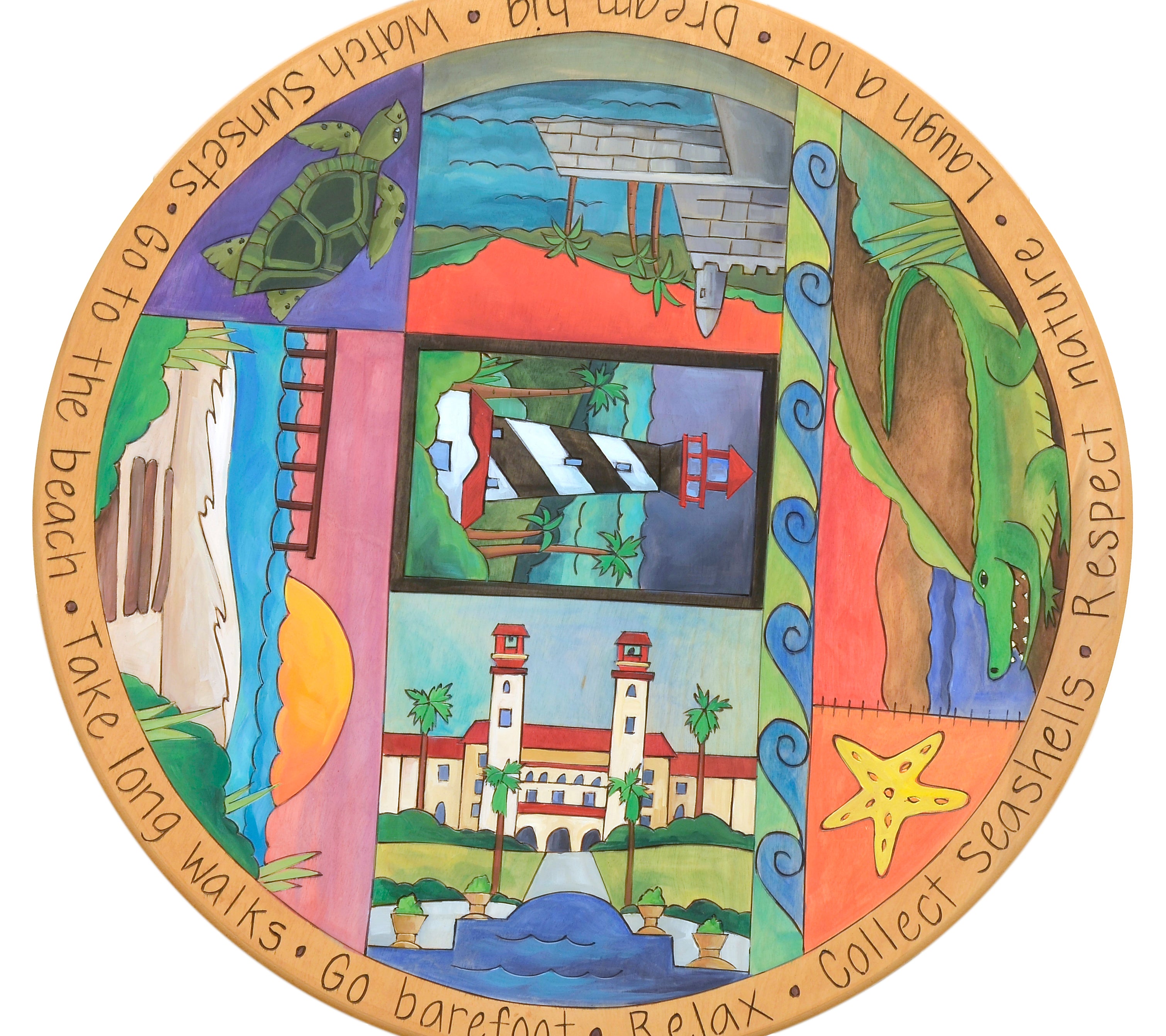 Sincerely, Sticks Lazy Susan St Augustine Collage - Artsy Abode