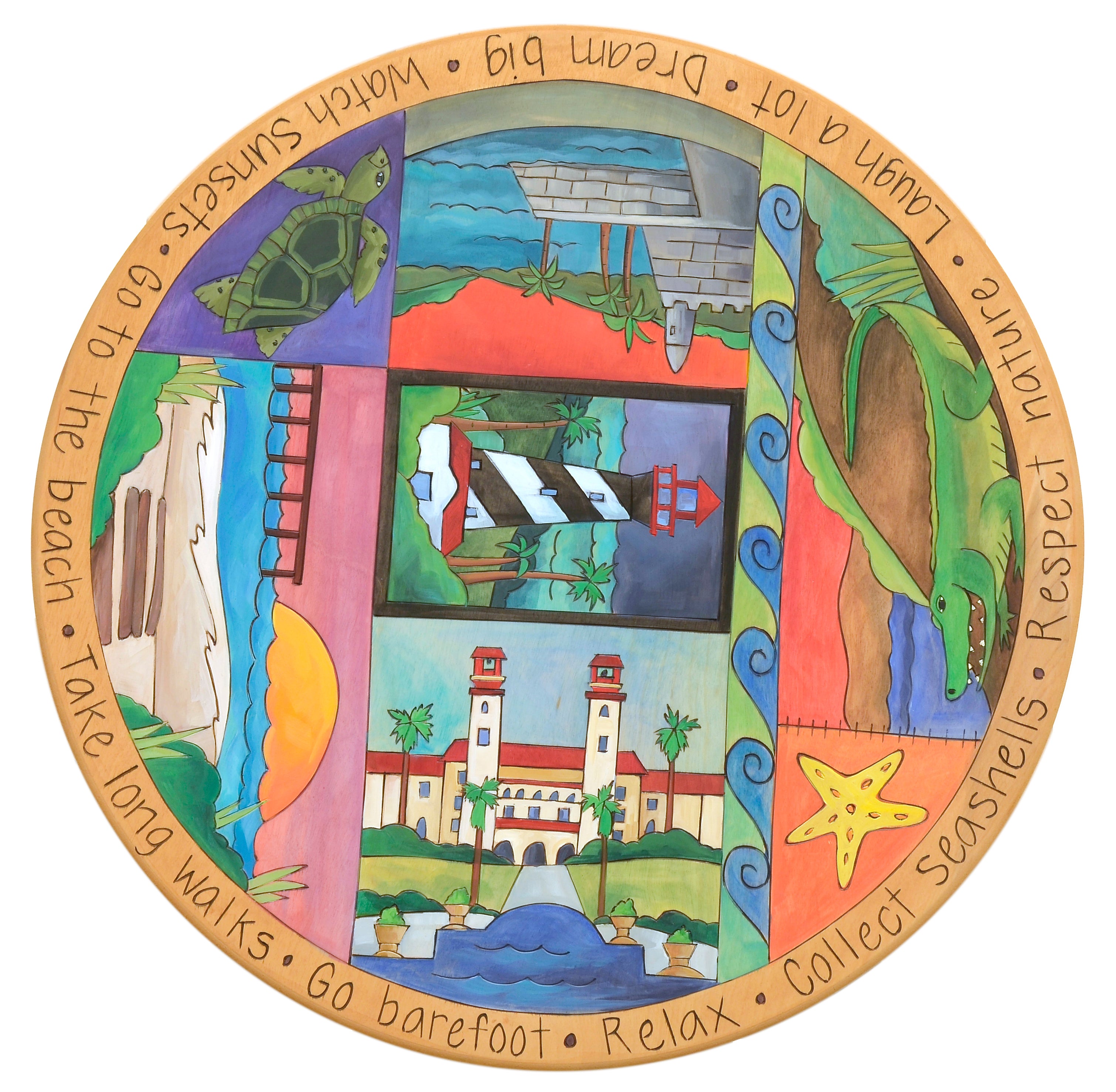 Sincerely, Sticks Lazy Susan St Augustine Collage - Artsy Abode