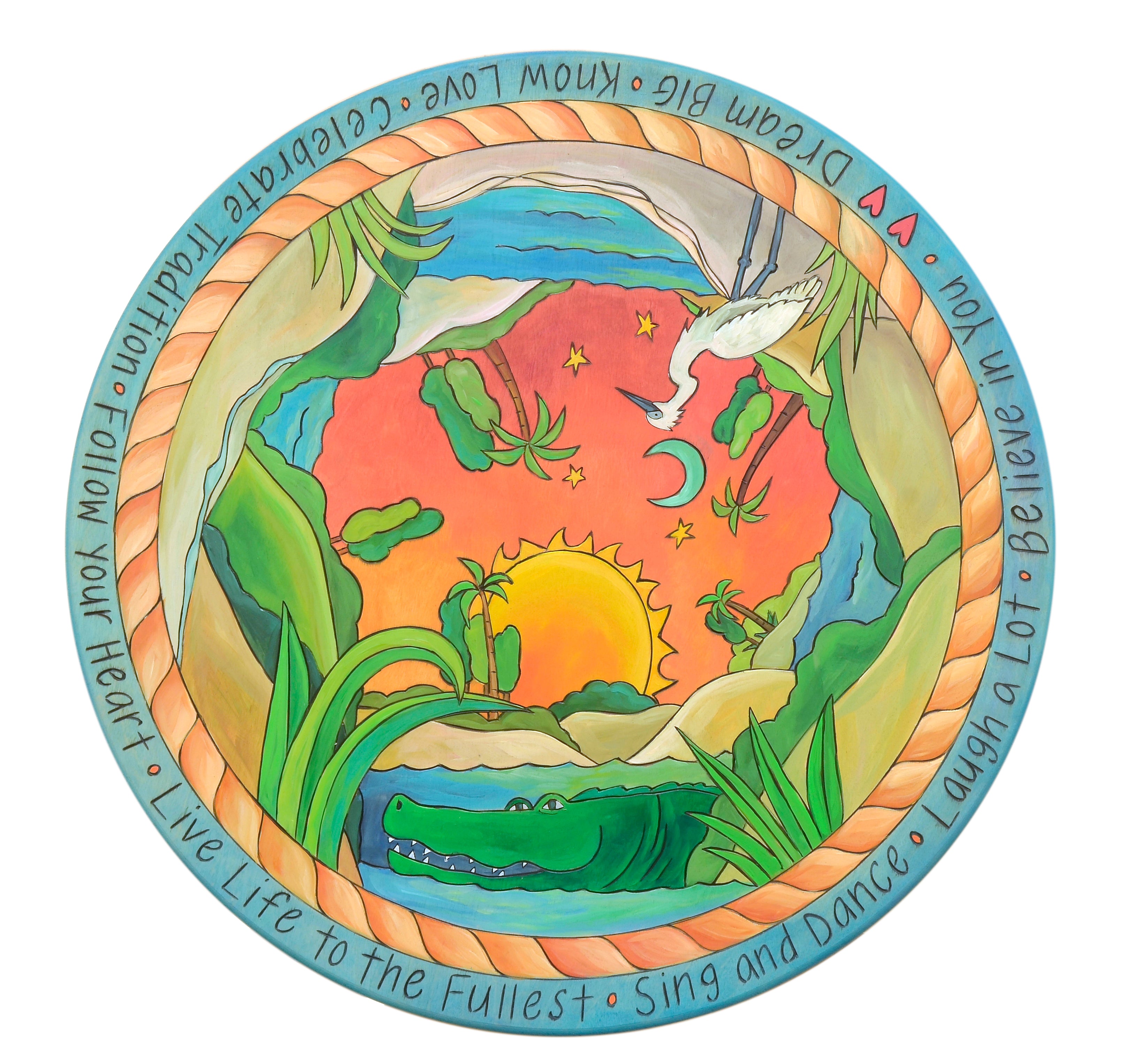 Sincerely, Sticks Lazy Susan The Alligator And The Egrit - Artsy Abode