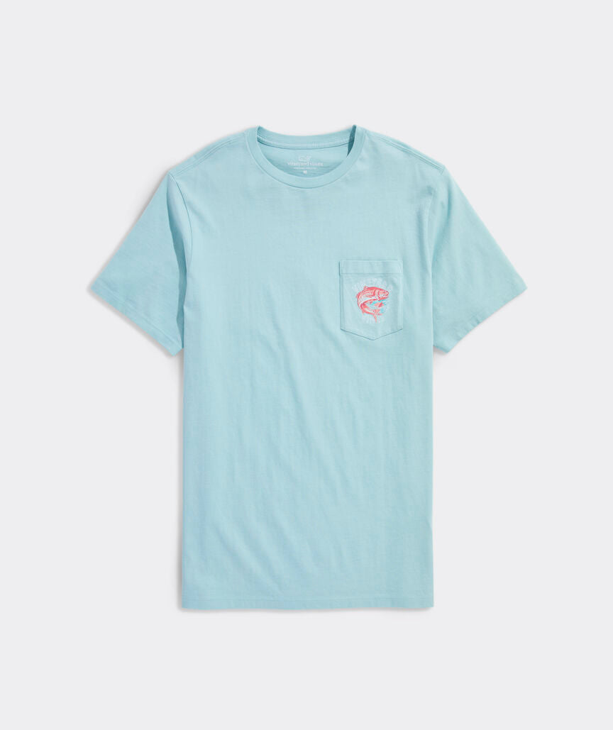 Painted Redfish Short-Sleeve Pocket Tee - Artsy Abode