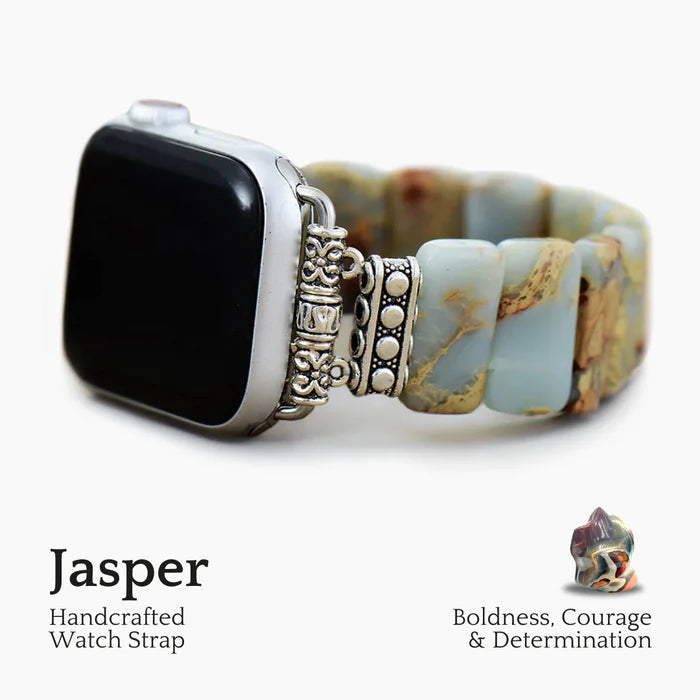 Earth Tibetan Jasper Stretch Apple Watch Strap - Artsy Abode