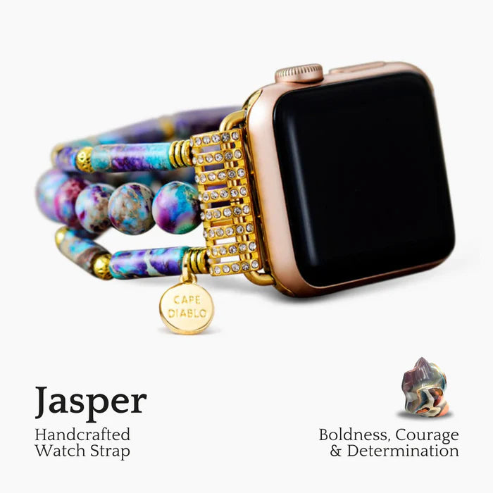 Periwinkle Jasper Stretch Apple Watch Strap - Artsy Abode