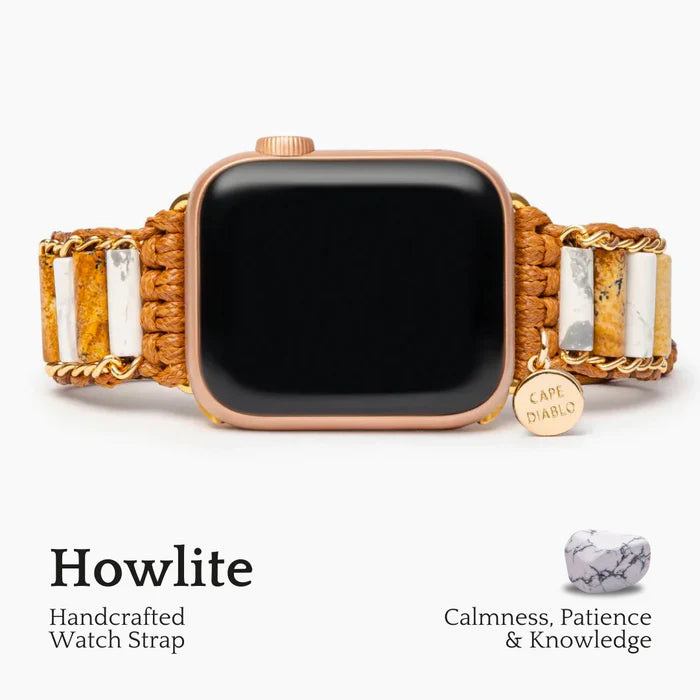 Linked Howlite Jasper Apple Watch Strap - Artsy Abode