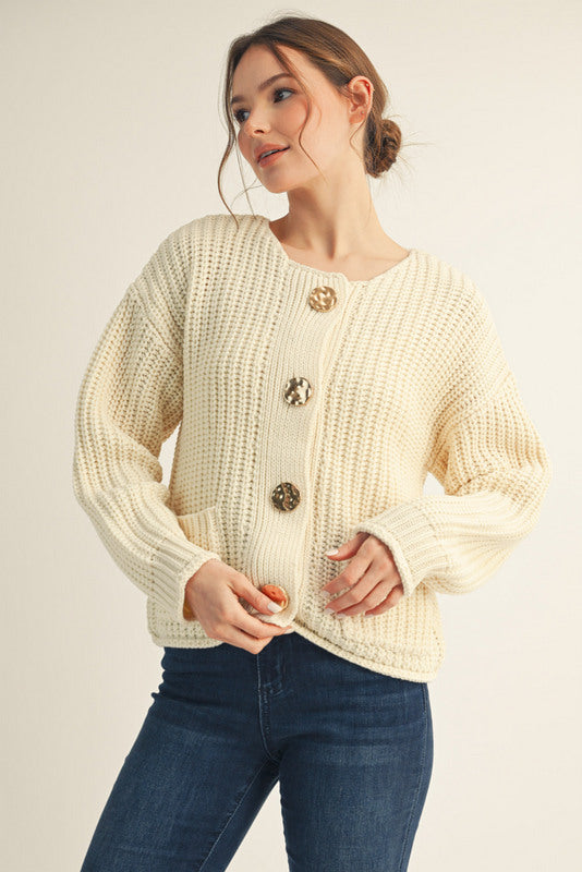 Bold & Cozy Button Cardigan - Artsy Abode
