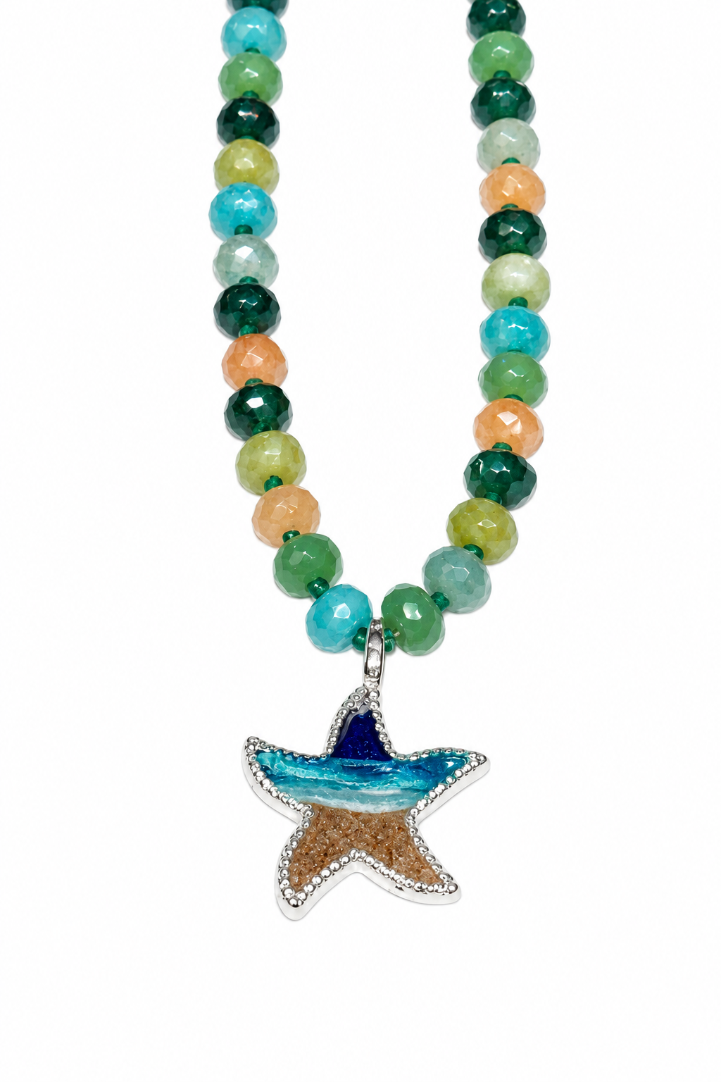 Shoreline Authentic St. Augustine Sand Multicolor Beaded Necklace - Artsy Abode