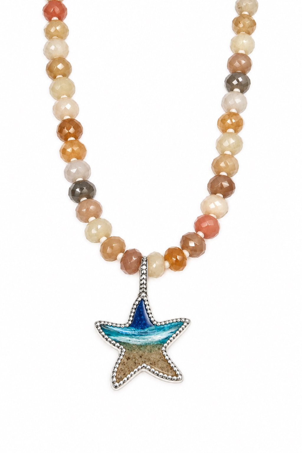 Shoreline Authentic St. Augustine Sand Multicolor Beaded Necklace - Artsy Abode