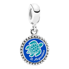 Genuine Pandora custom St. Augustine Turtle Dangle Charm in sterling silver, showcasing a graceful sea turtle accented with fine detailing and “St. Augustine” engraving. A shimmering coastal keepsake available exclusively at Artsy Abode.