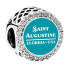 Genuine Pandora custom St. Augustine Turtle Button Charm in sterling silver, featuring a beautifully detailed sea turtle design inspired by Florida’s coastal waters and engraved with “St. Augustine.” A collectible keepsake exclusive to Artsy Abode.
