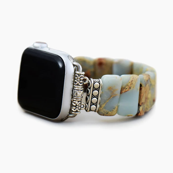 Earth Tibetan Jasper Stretch Apple Watch Strap - Artsy Abode