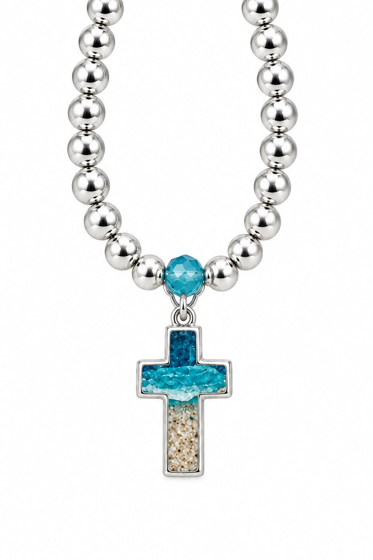 Shoreline Authentic St. Augustine Sand Beaded Cross Bracelet - Artsy Abode