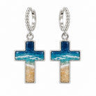 Shoreline Authentic St. Augustine Sand Small Hoop Cross Earrings - Artsy Abode