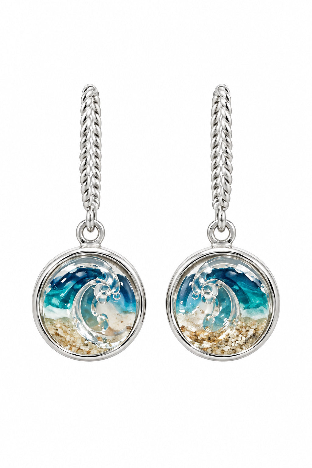 Shoreline Authentic St. Augustine Sand Hoop Wave Earrings - Artsy Abode