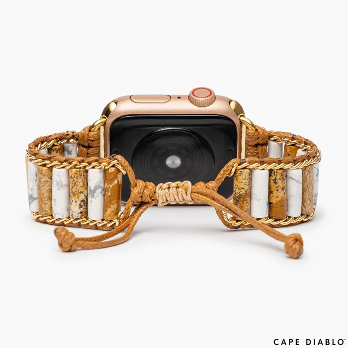 Linked Howlite Jasper Apple Watch Strap - Artsy Abode