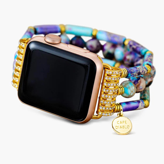 Periwinkle Jasper Stretch Apple Watch Strap - Artsy Abode