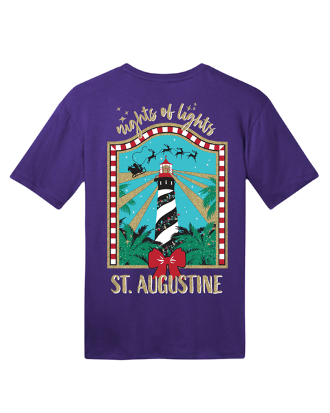 St Augustine Nights of Lights Exclusve Short Sleeve Tee Shirt