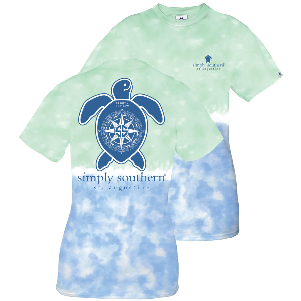 Simply Southern Exclusive Short Sleeve Short Tee St Augustine Compass in Island
