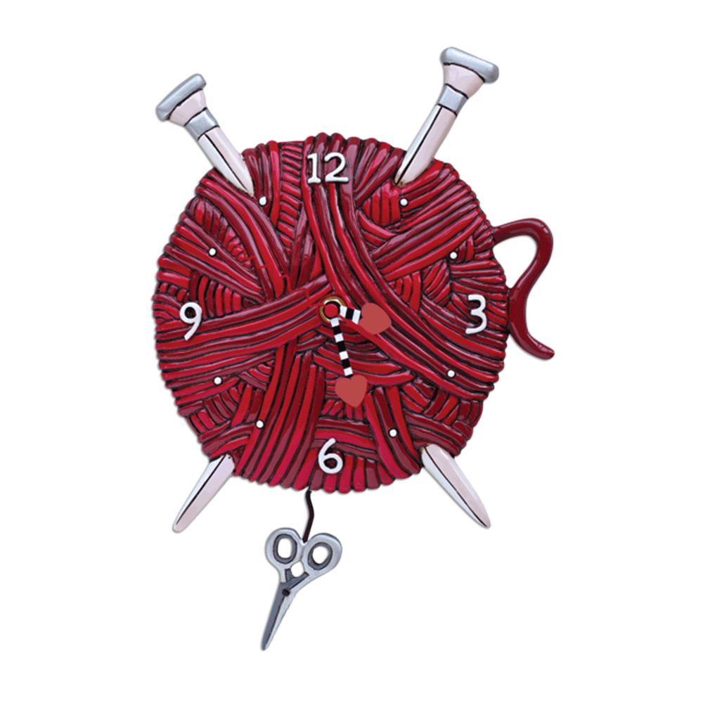 Allen Designs - Knitting Love Clock - Artsy Abode
