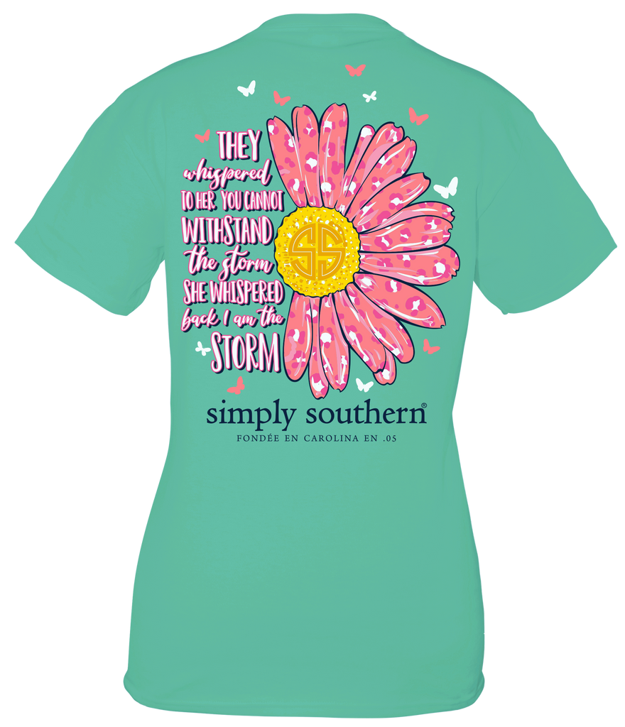 Simply Southern Short Sleeve Tee Shirt Storm in Sea Green