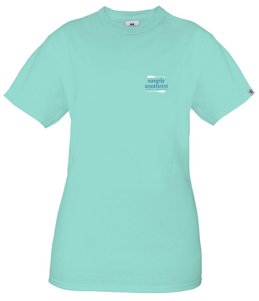 Simply Southern Short Sleeve Tee Water in Celedon