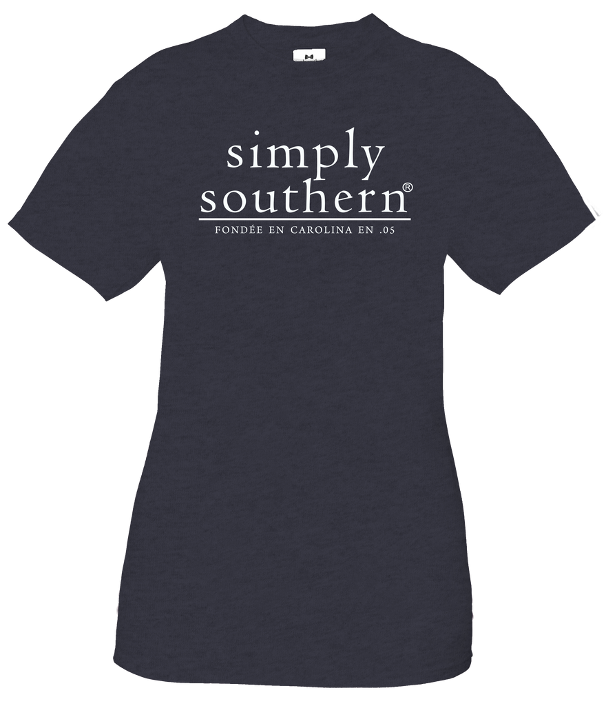 Simply Southern Short Sleeve Tee Zest in Heather Navy
