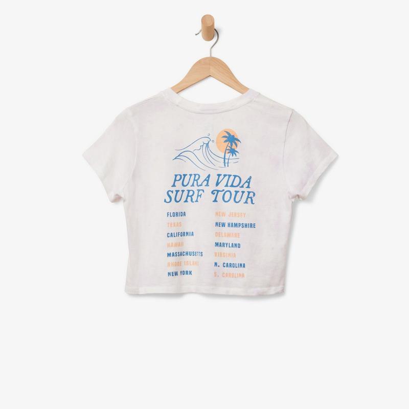 Pura Vida Surf Tour Crop Tee